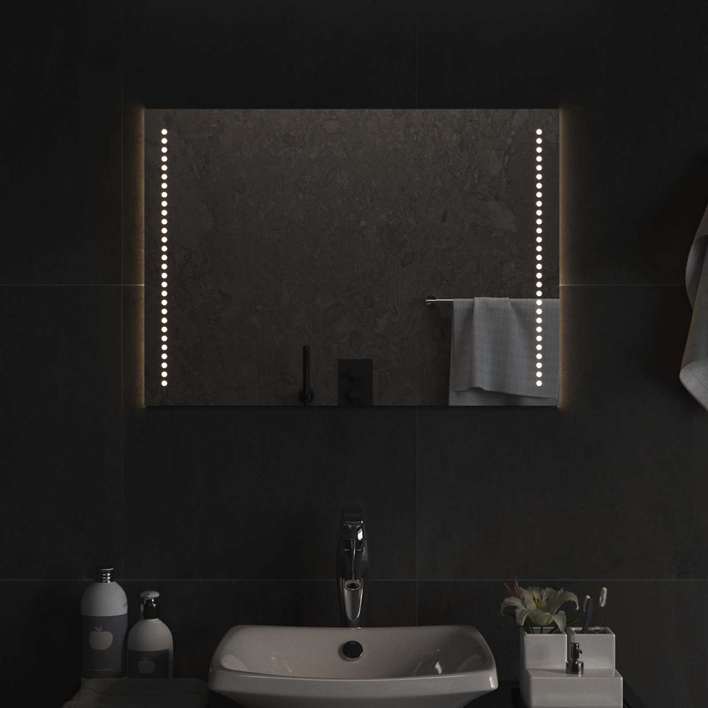 vidaXL Lustro łazienkowe LED przezroczysty 70 x 50 cm szkło hartowane