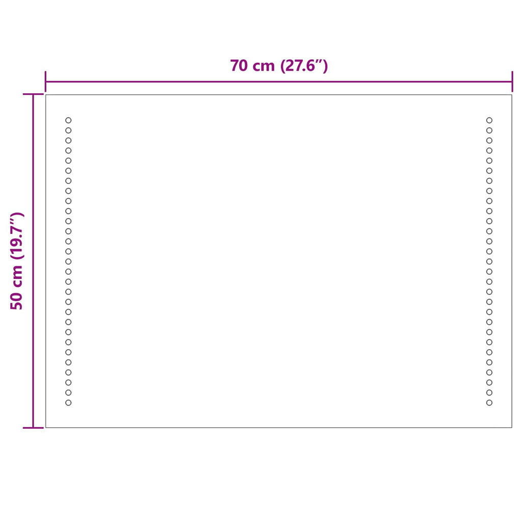 vidaXL Lustro łazienkowe LED przezroczysty 70 x 50 cm szkło hartowane