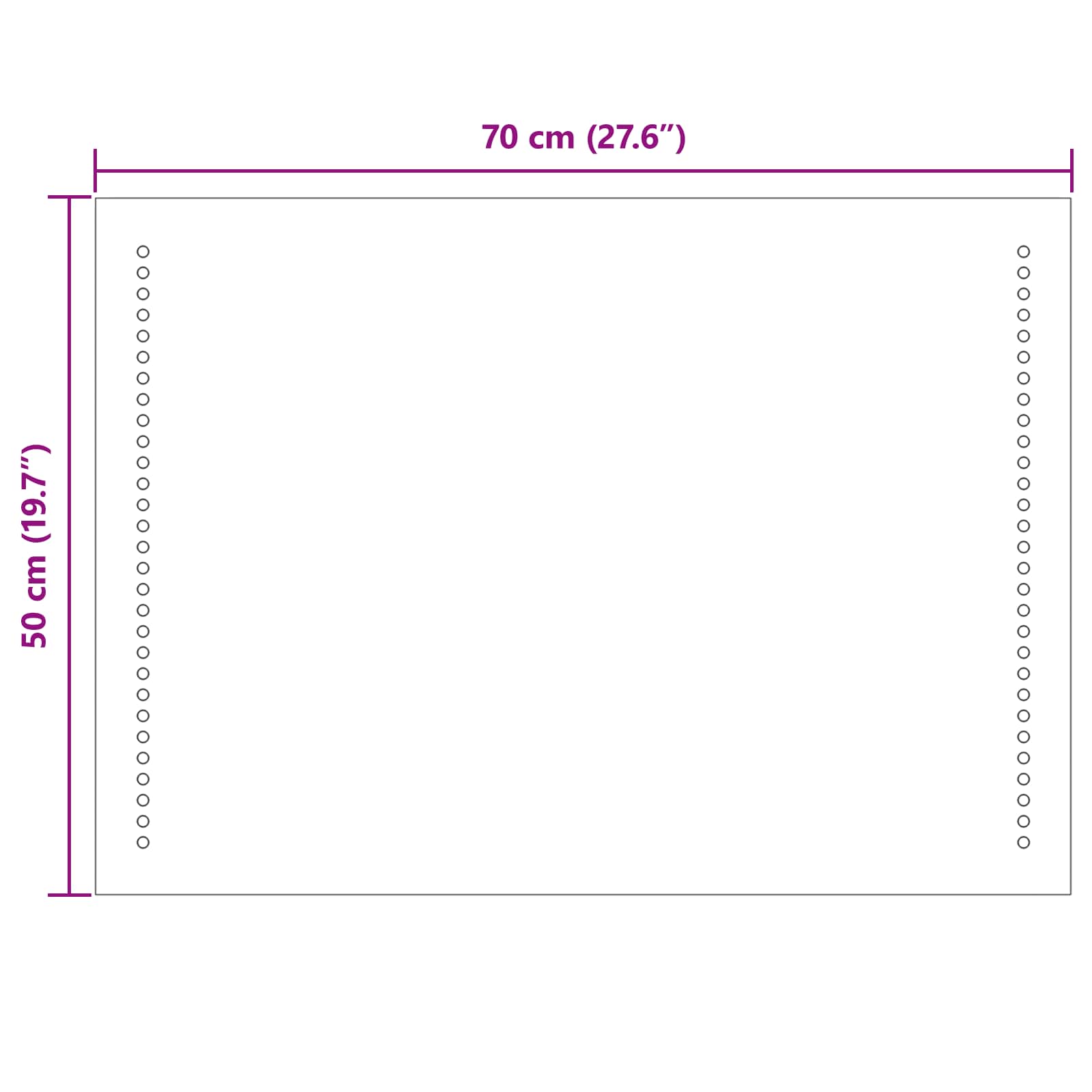 vidaXL Lustro łazienkowe LED przezroczysty 70 x 50 cm szkło hartowane