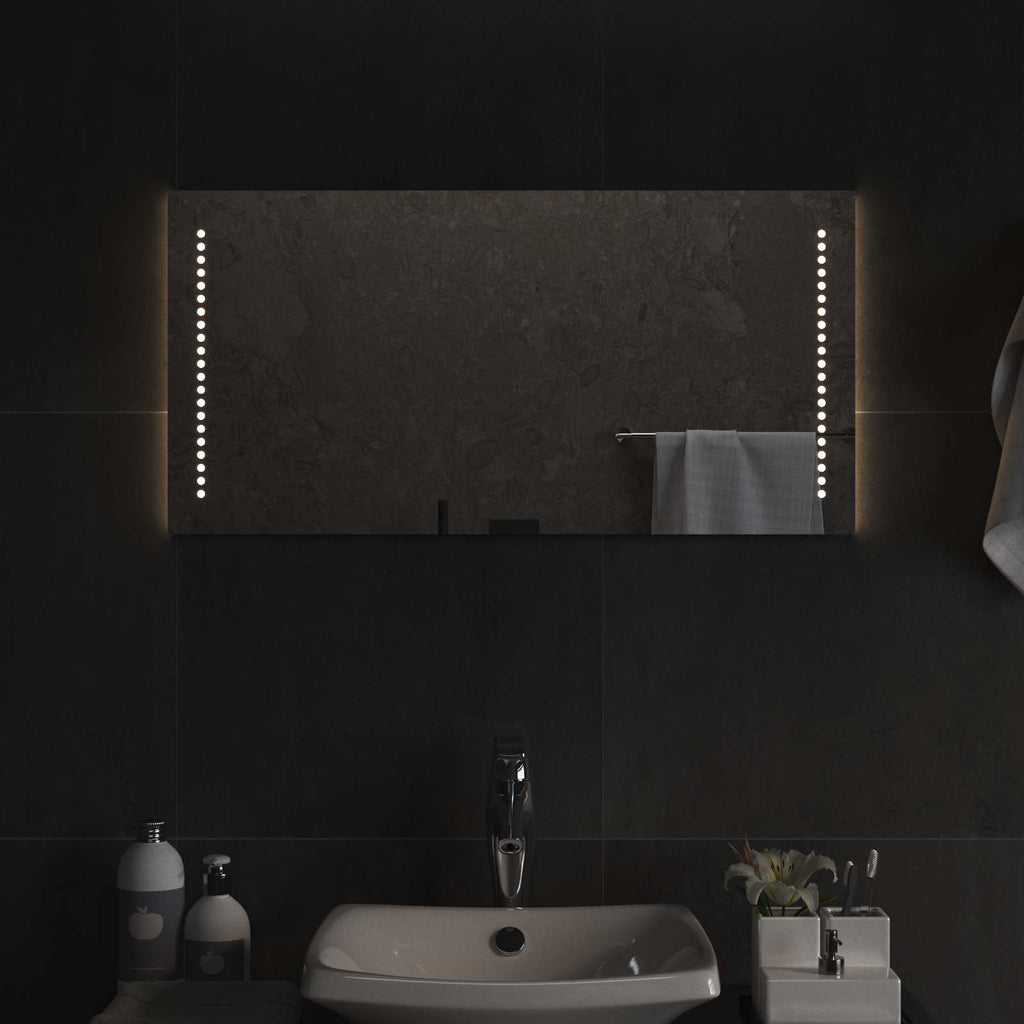 vidaXL Lustro łazienkowe LED przezroczysty 80 x 40 cm szkło hartowane