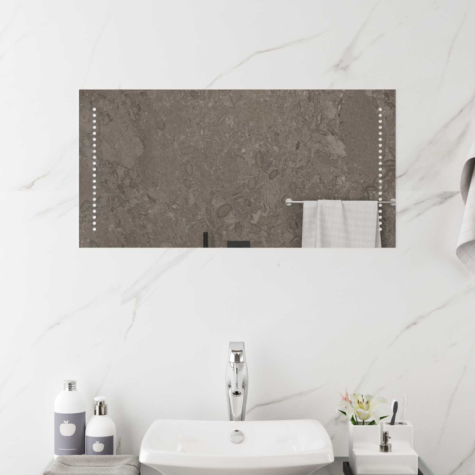 vidaXL Lustro łazienkowe LED przezroczysty 80 x 40 cm szkło hartowane