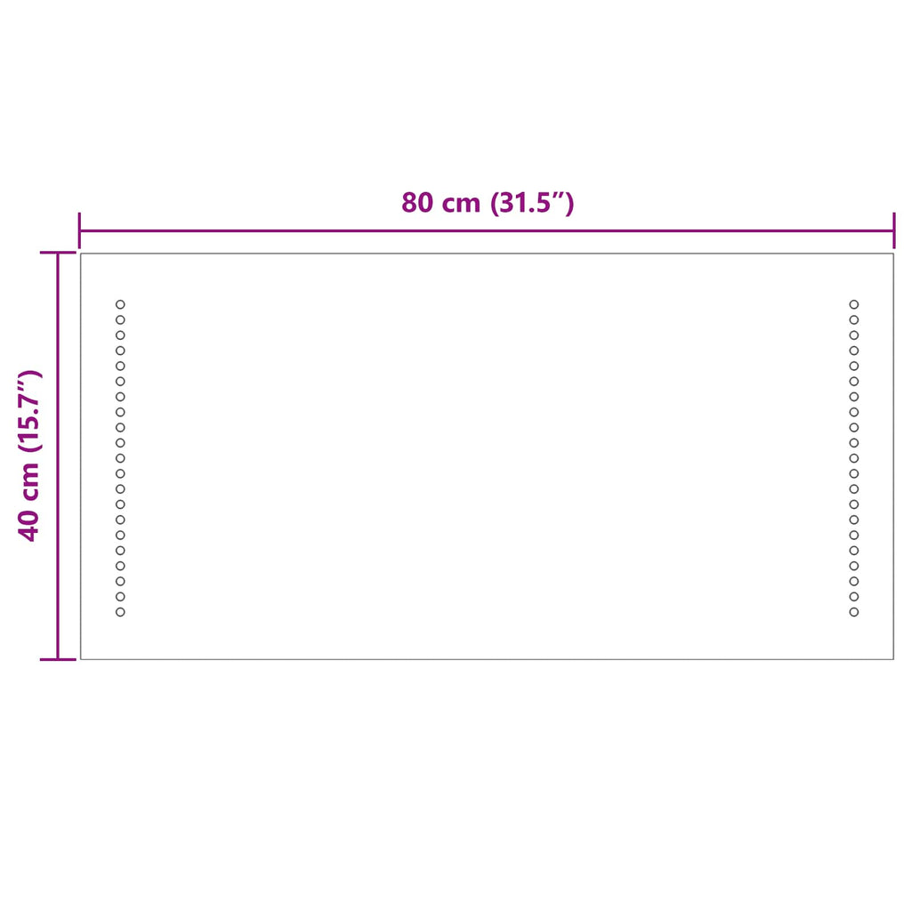 vidaXL Lustro łazienkowe LED przezroczysty 80 x 40 cm szkło hartowane
