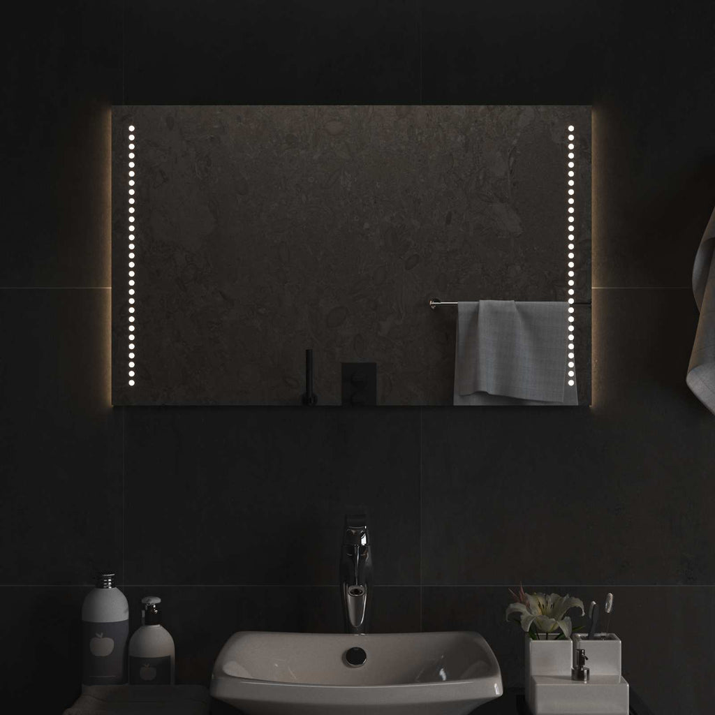 vidaXL Lustro łazienkowe LED przezroczysty 80 x 50 cm szkło hartowane