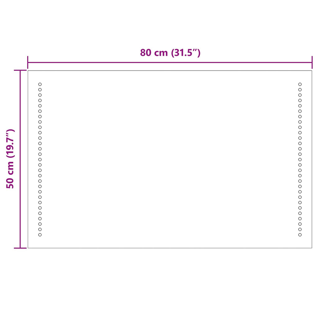 vidaXL Lustro łazienkowe LED przezroczysty 80 x 50 cm szkło hartowane
