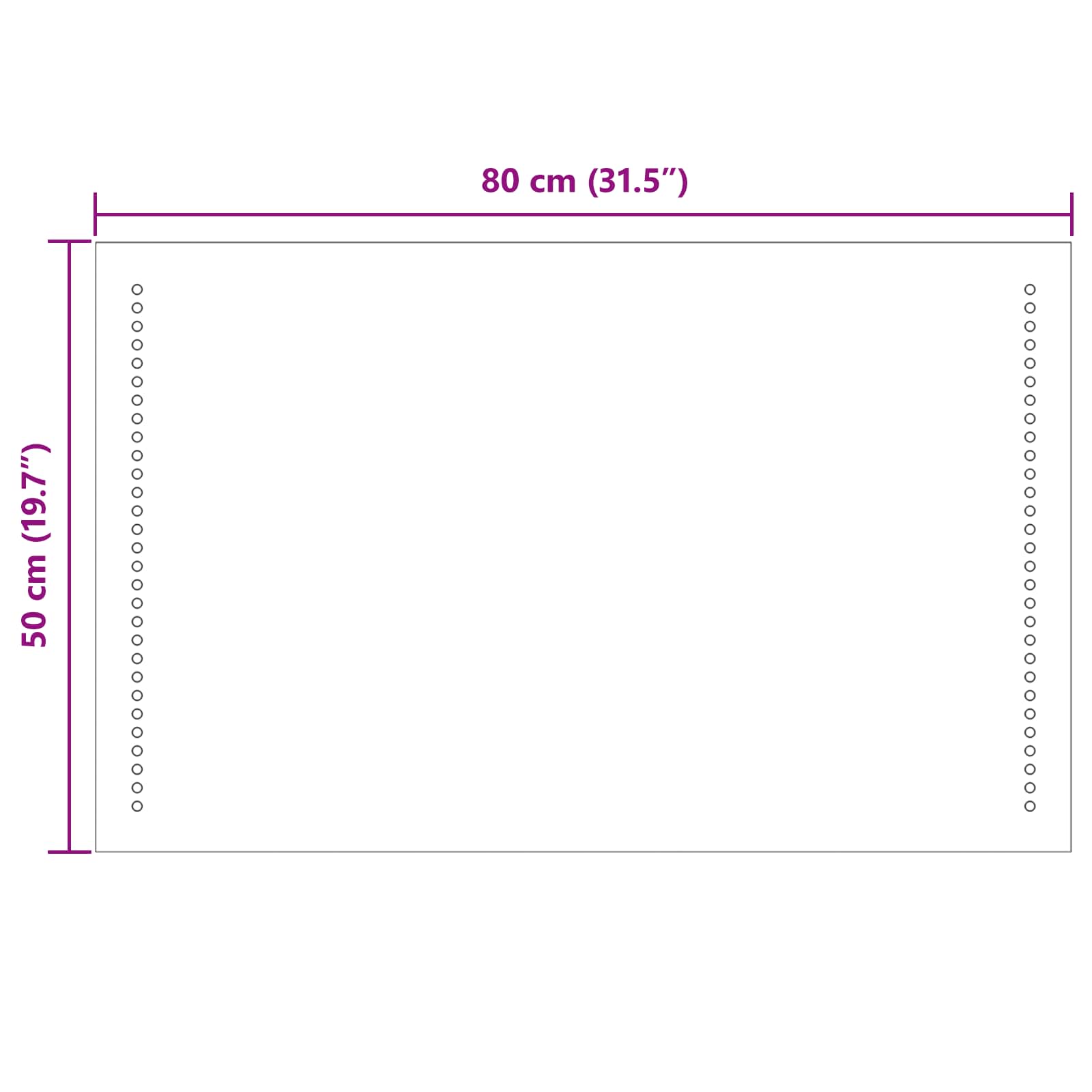vidaXL Lustro łazienkowe LED przezroczysty 80 x 50 cm szkło hartowane