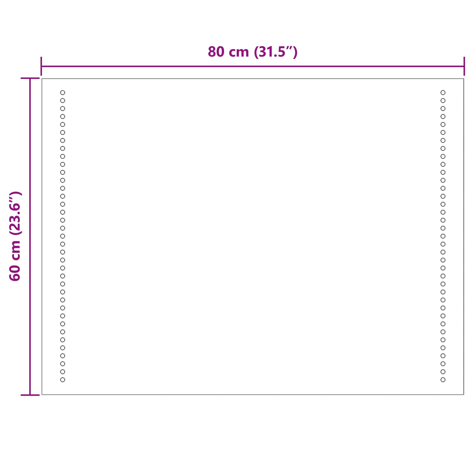 vidaXL Lustro łazienkowe LED przezroczysty 80 x 60 cm szkło hartowane