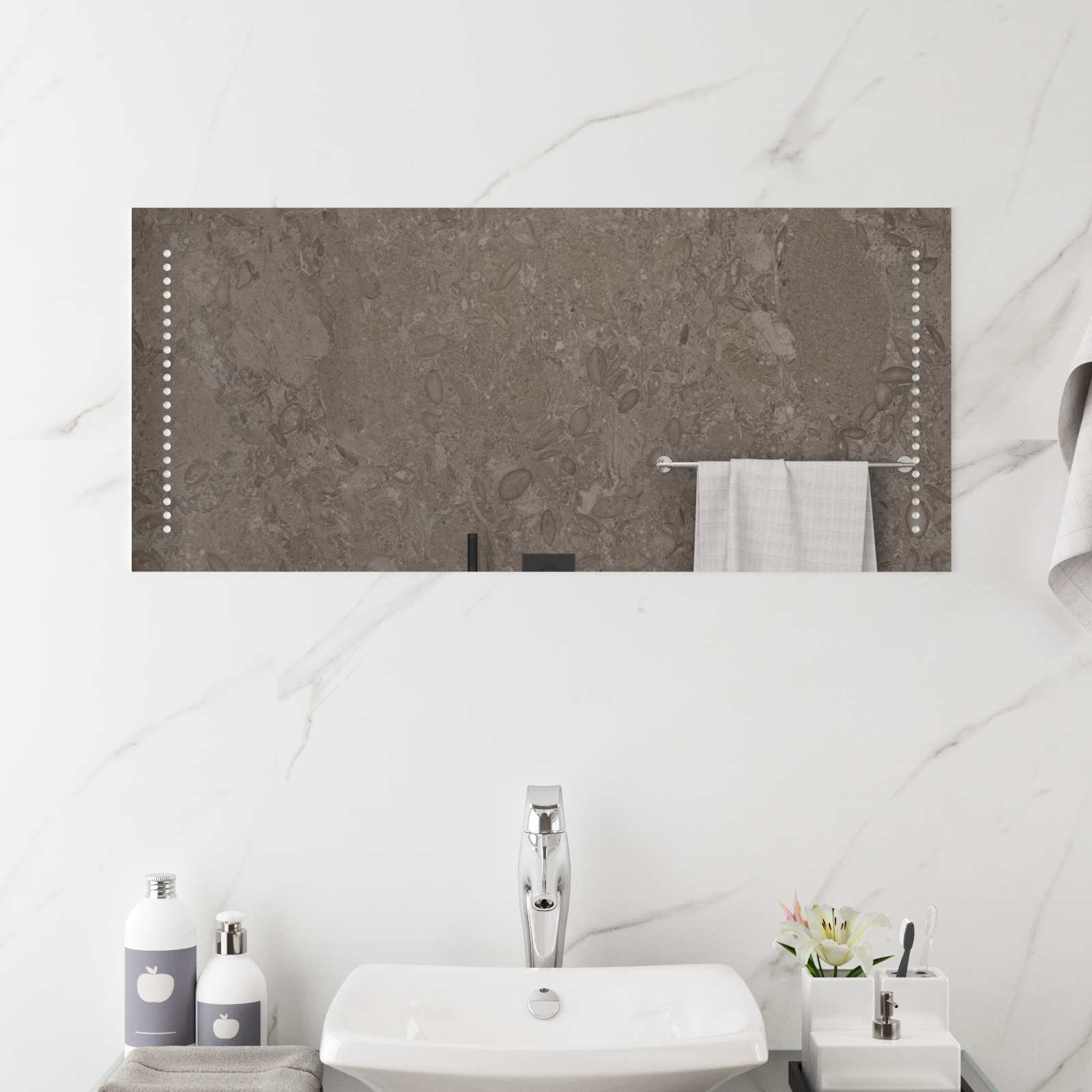 vidaXL Lustro łazienkowe LED przezroczysty 90 x 40 cm szkło hartowane