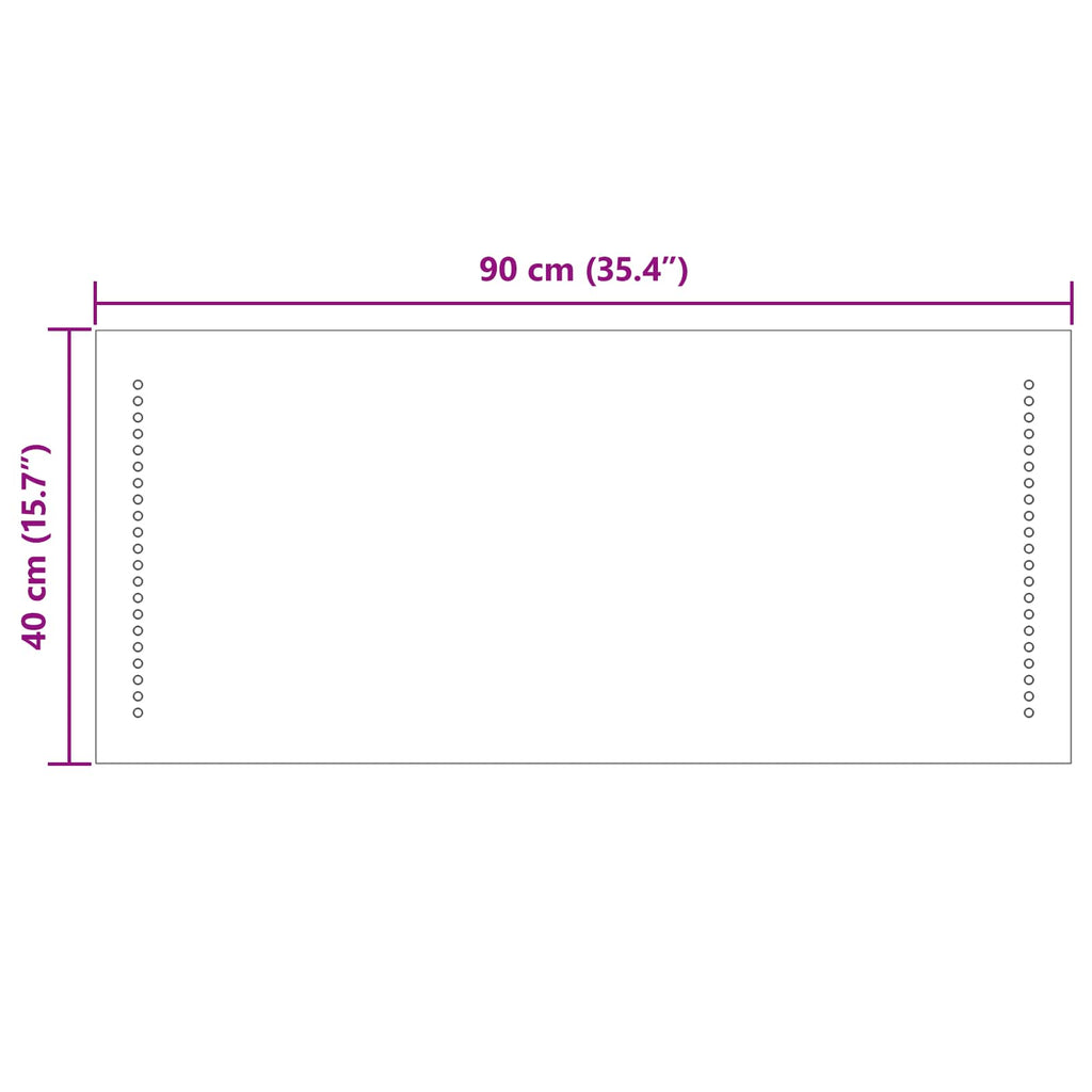 vidaXL Lustro łazienkowe LED przezroczysty 90 x 40 cm szkło hartowane
