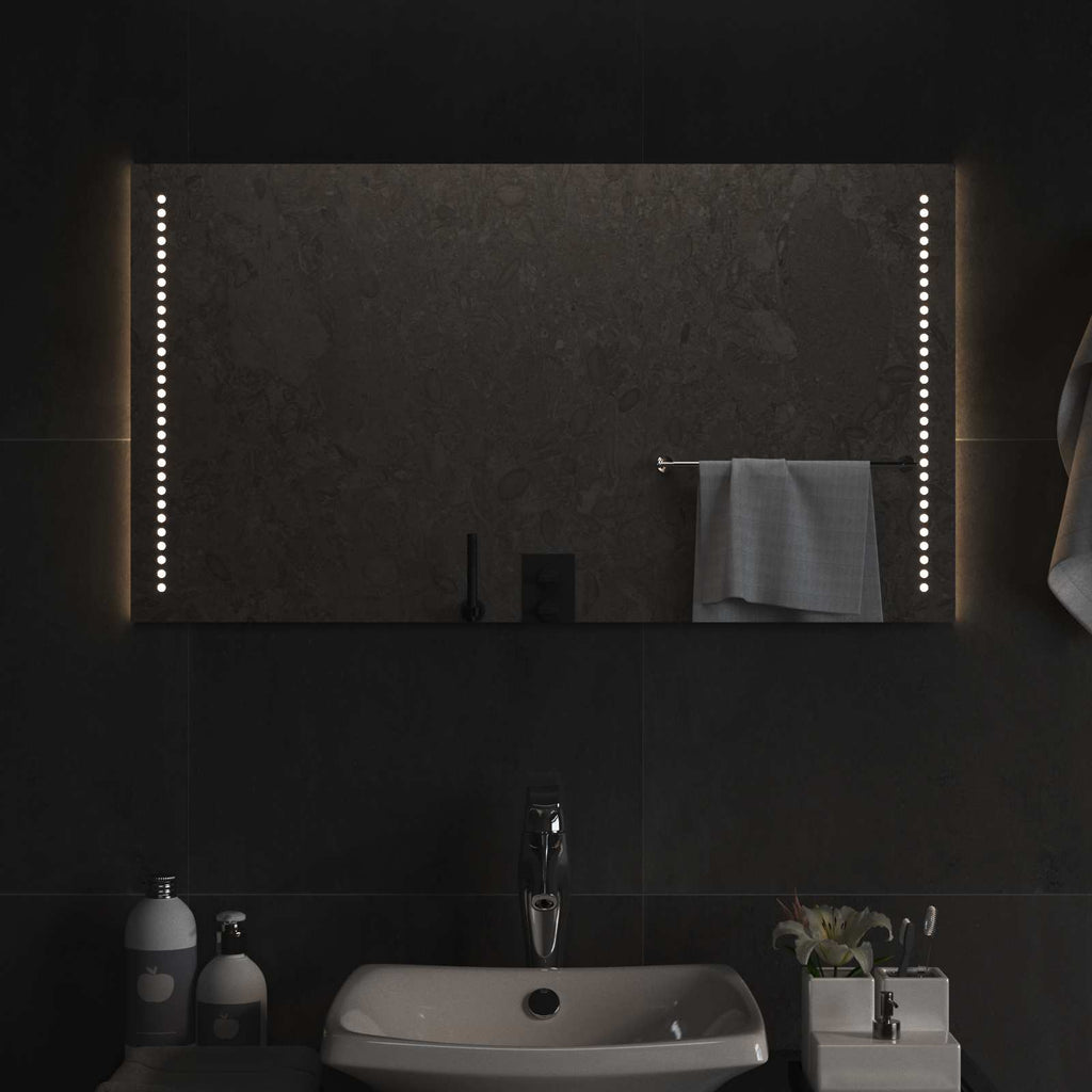 vidaXL Lustro łazienkowe LED przezroczysty 90 x 50 cm szkło hartowane