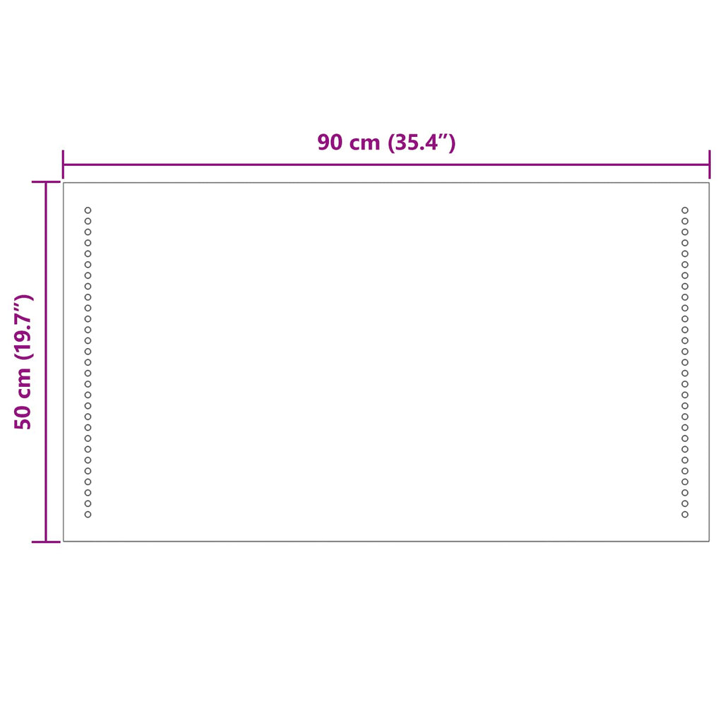 vidaXL Lustro łazienkowe LED przezroczysty 90 x 50 cm szkło hartowane