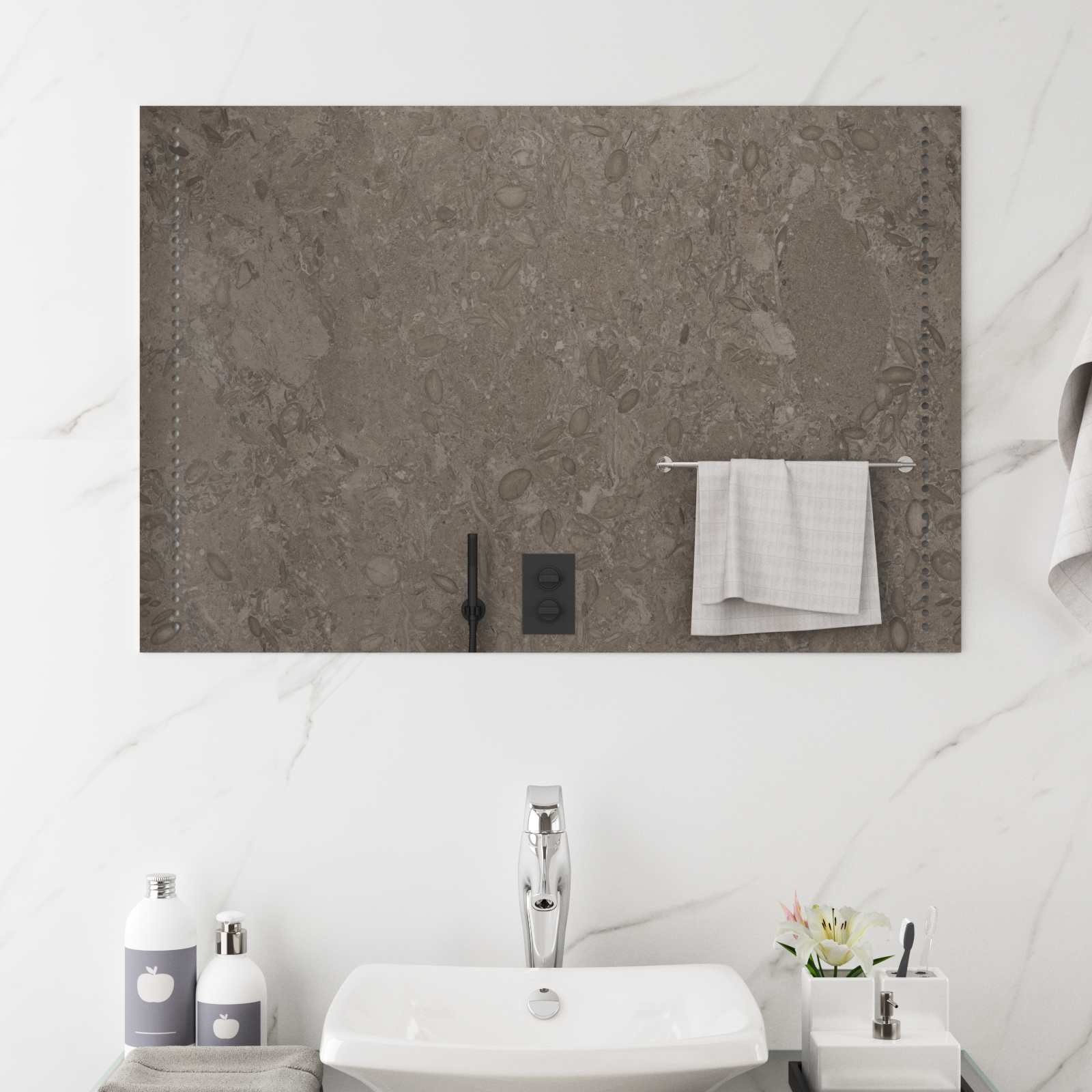 vidaXL Lustro łazienkowe LED przezroczysty 90 x 60 cm szkło hartowane