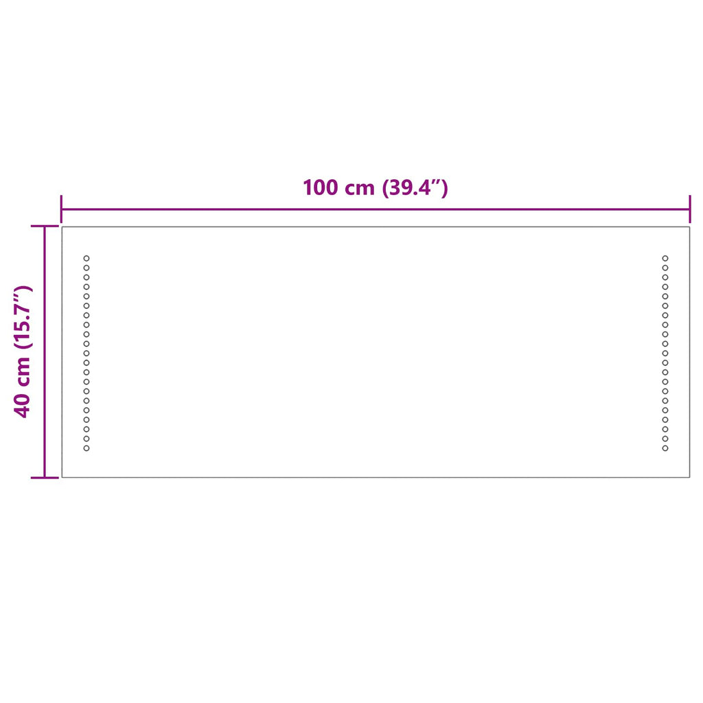 vidaXL Lustro łazienkowe LED przezroczysty 100 x 40 cm szkło hartowane