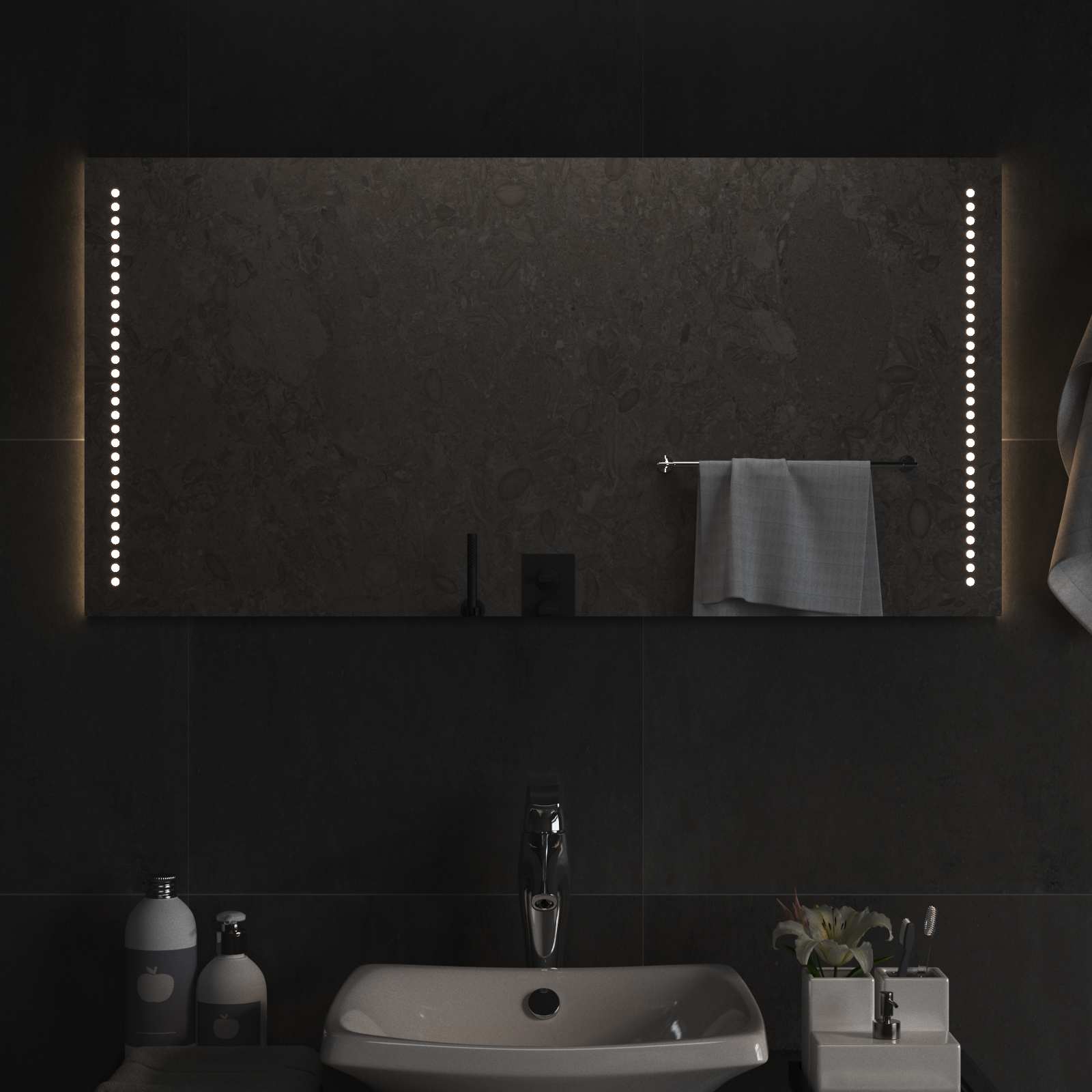 vidaXL Lustro łazienkowe LED przezroczysty 100 x 50 cm szkło hartowane