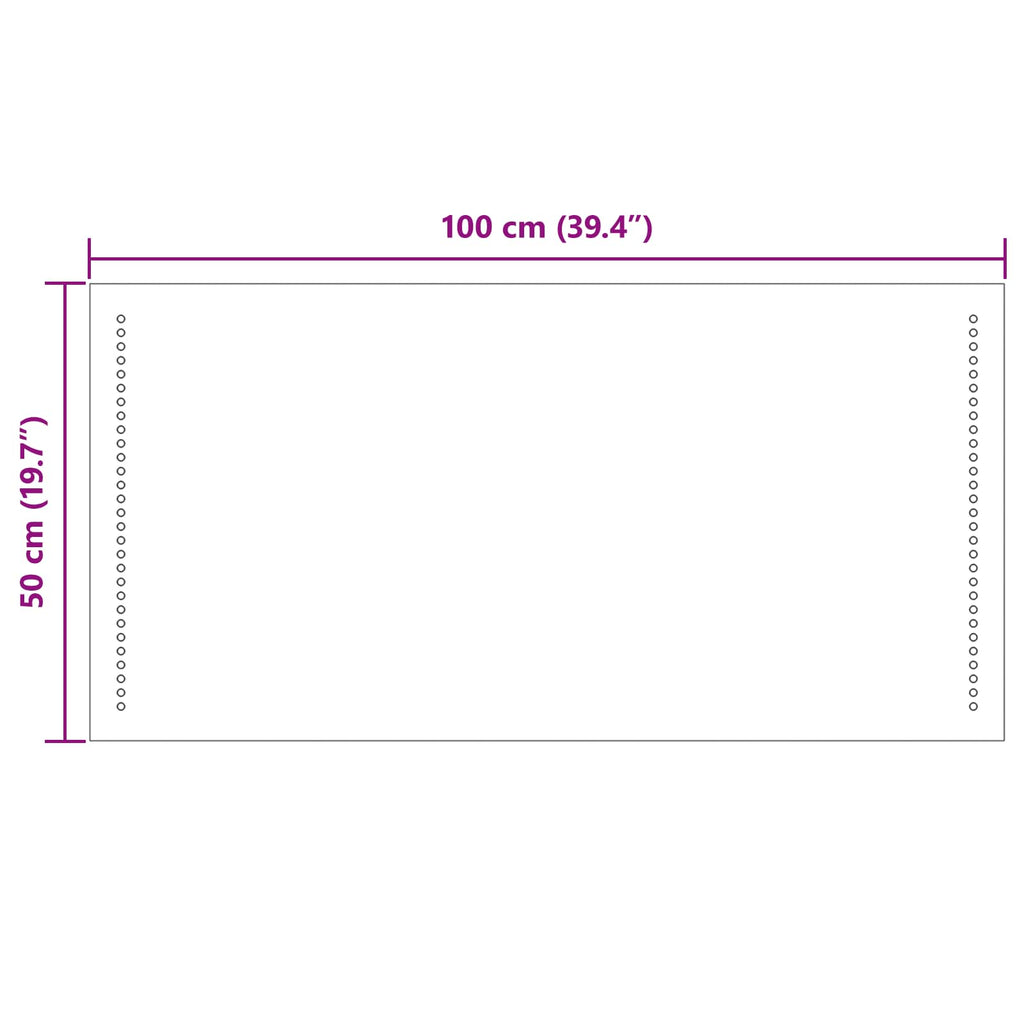 vidaXL Lustro łazienkowe LED przezroczysty 100 x 50 cm szkło hartowane