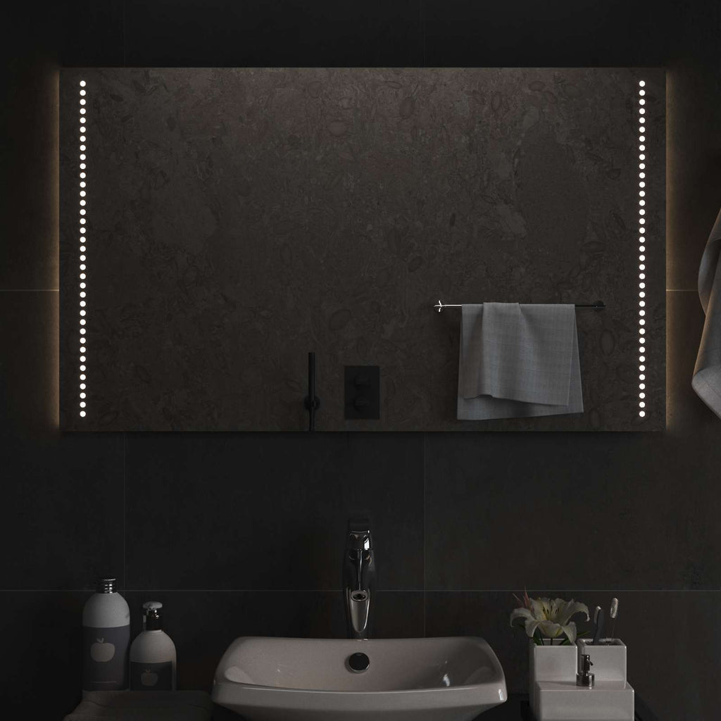 vidaXL Lustro łazienkowe LED przezroczysty 100 x 60 cm szkło hartowane