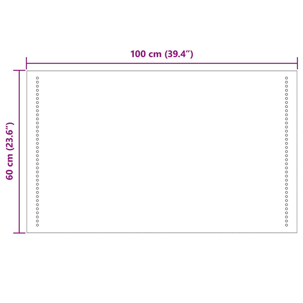 vidaXL Lustro łazienkowe LED przezroczysty 100 x 60 cm szkło hartowane