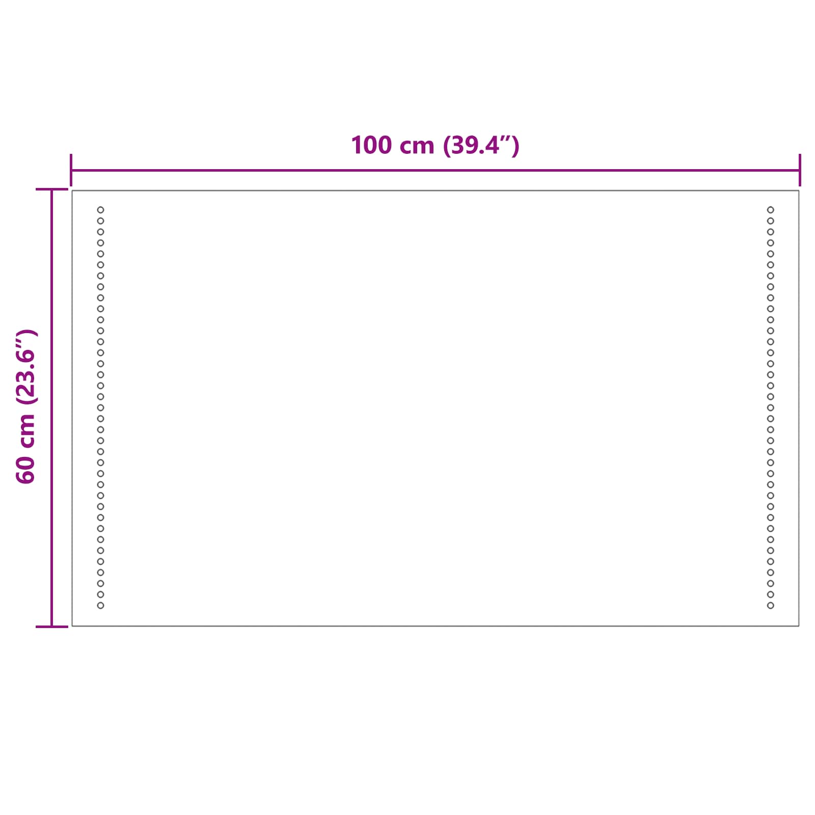 vidaXL Lustro łazienkowe LED przezroczysty 100 x 60 cm szkło hartowane