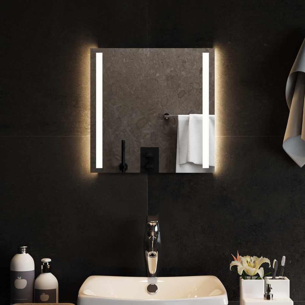 vidaXL Lustro łazienkowe LED przezroczysty 40 x 40 cm szkło hartowane