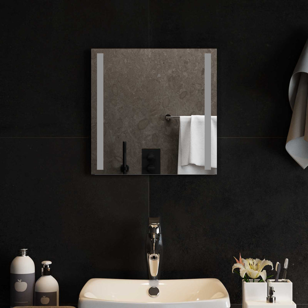 vidaXL Lustro łazienkowe LED przezroczysty 40 x 40 cm szkło hartowane