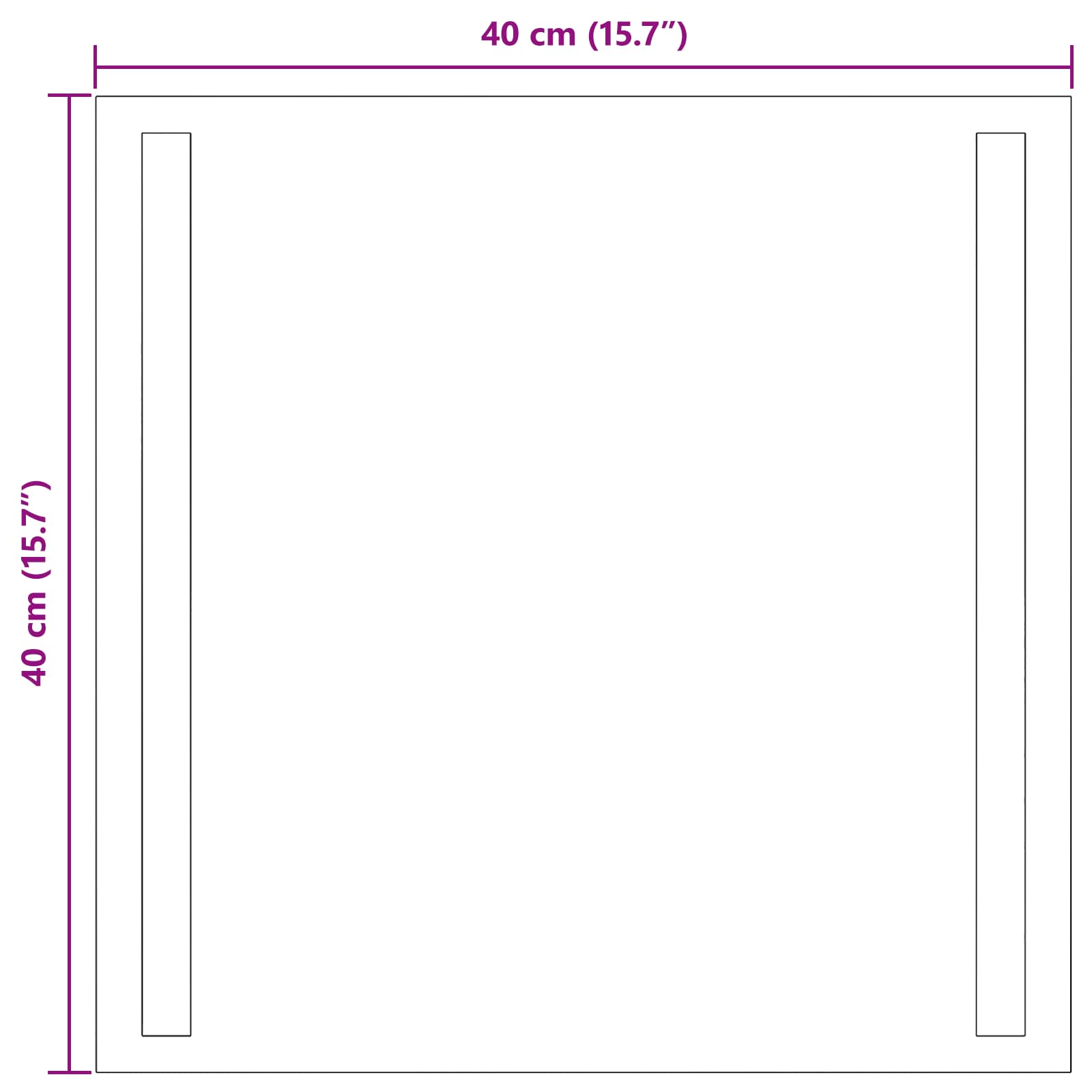 vidaXL Lustro łazienkowe LED przezroczysty 40 x 40 cm szkło hartowane