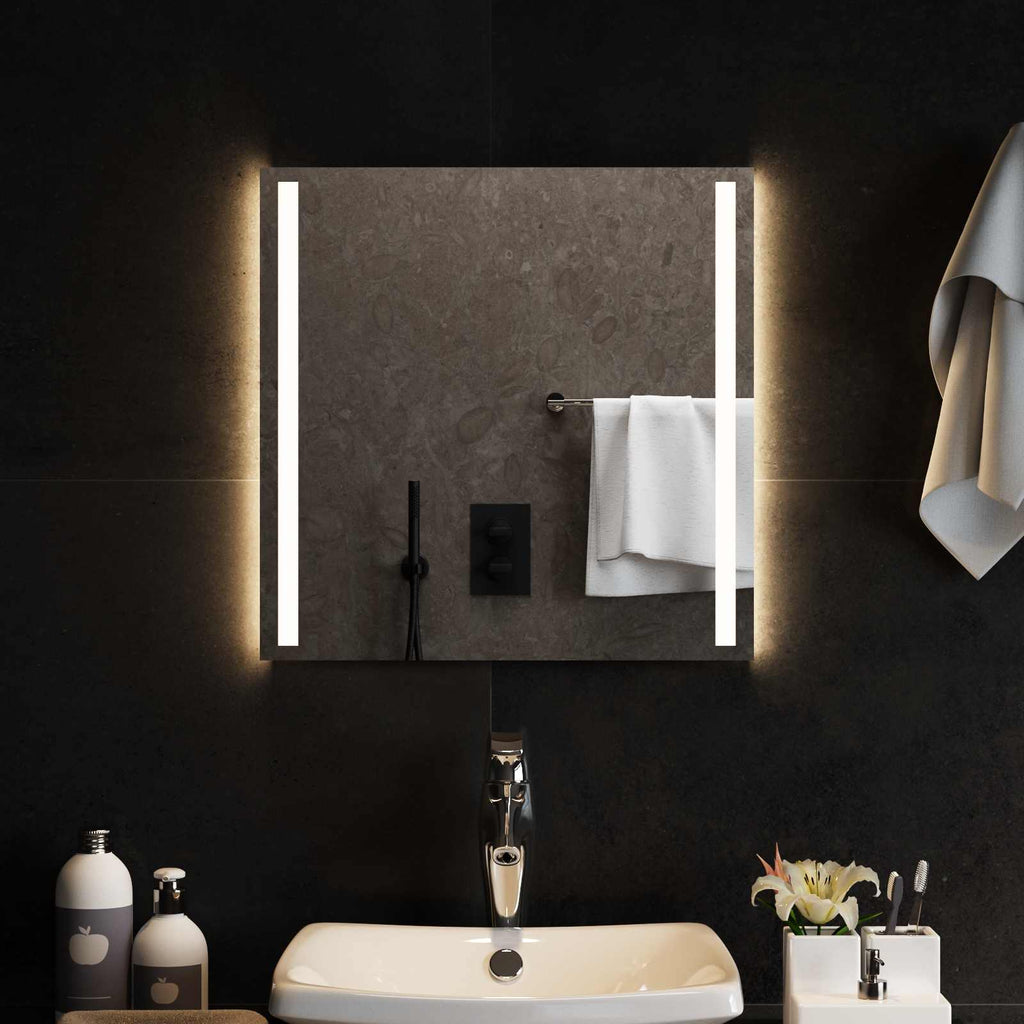 vidaXL Lustro łazienkowe LED przezroczysty 50 x 50 cm szkło hartowane