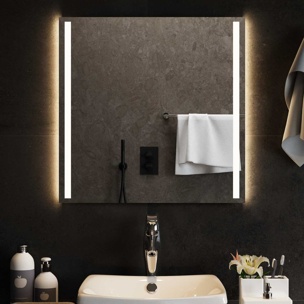 vidaXL Lustro łazienkowe LED przezroczysty 60 x 60 cm szkło hartowane