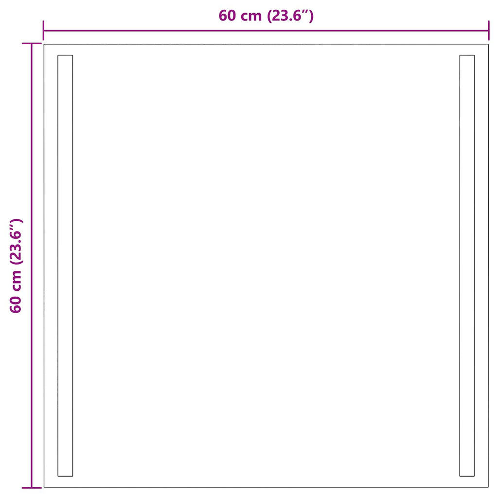 vidaXL Lustro łazienkowe LED przezroczysty 60 x 60 cm szkło hartowane