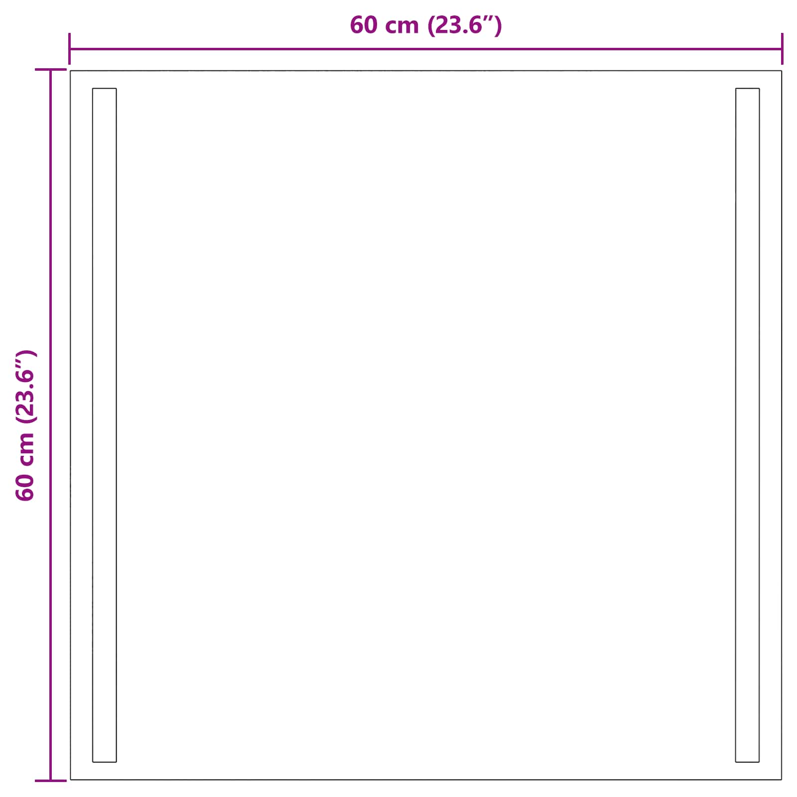vidaXL Lustro łazienkowe LED przezroczysty 60 x 60 cm szkło hartowane