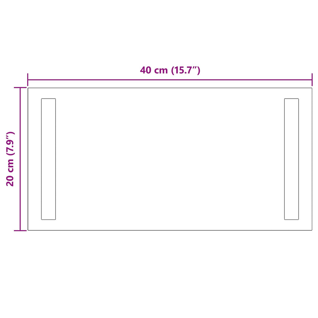 vidaXL Lustro łazienkowe LED przezroczysty 40 x 20 cm szkło hartowane