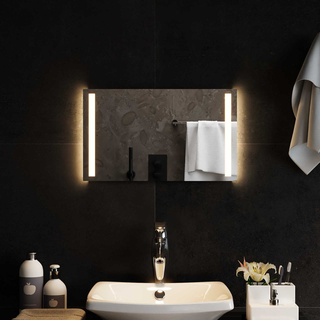 vidaXL Lustro łazienkowe LED przezroczysty 50 x 30 cm szkło hartowane