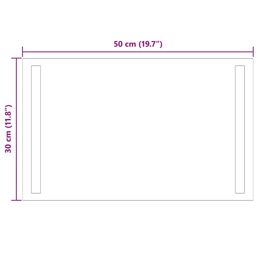 vidaXL Lustro łazienkowe LED przezroczysty 50 x 30 cm szkło hartowane