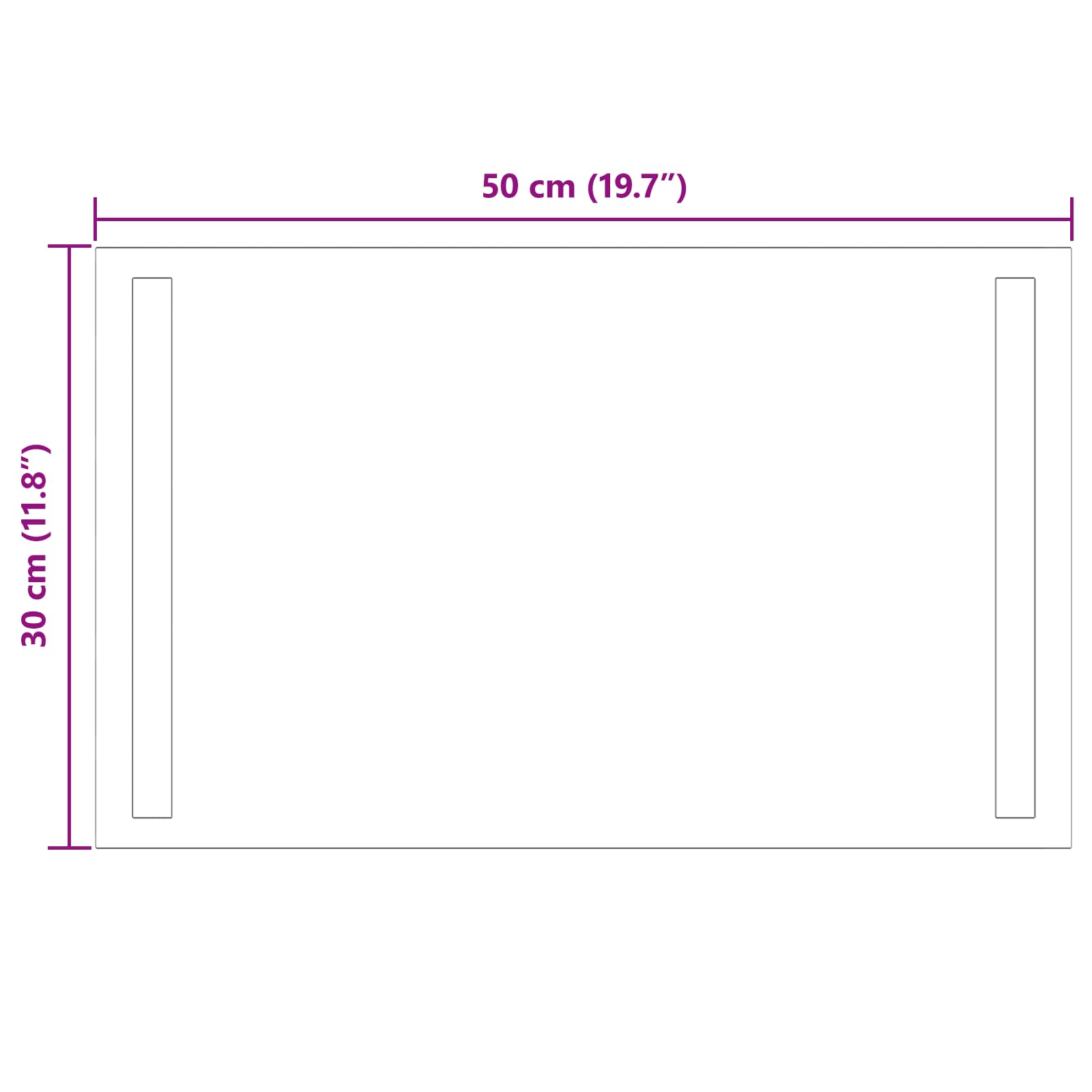 vidaXL Lustro łazienkowe LED przezroczysty 50 x 30 cm szkło hartowane