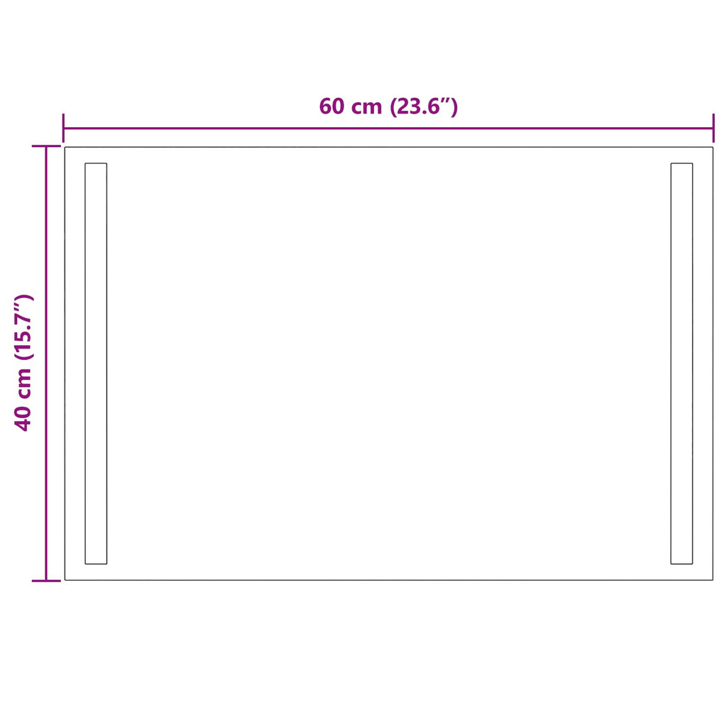 vidaXL Lustro łazienkowe LED przezroczysty 60 x 40 cm szkło hartowane