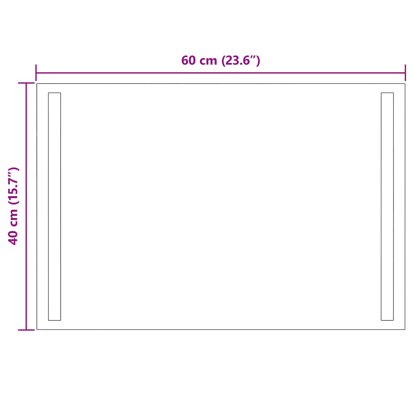 vidaXL Lustro łazienkowe LED przezroczysty 60 x 40 cm szkło hartowane