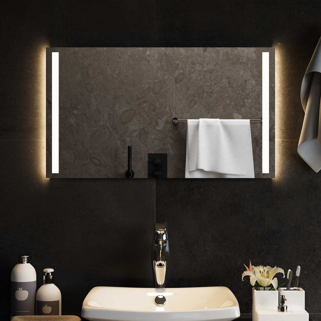 vidaXL Lustro łazienkowe LED przezroczysty 70 x 40 cm szkło hartowane