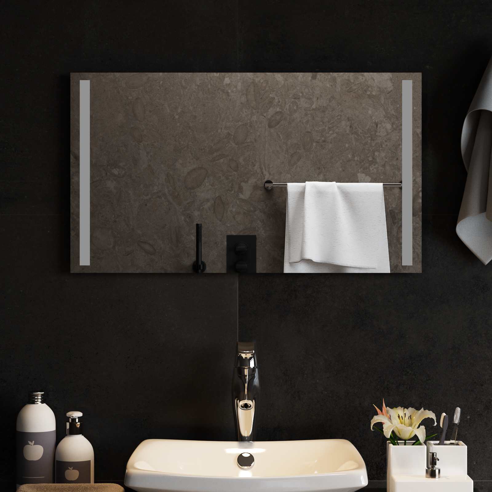 vidaXL Lustro łazienkowe LED przezroczysty 70 x 40 cm szkło hartowane