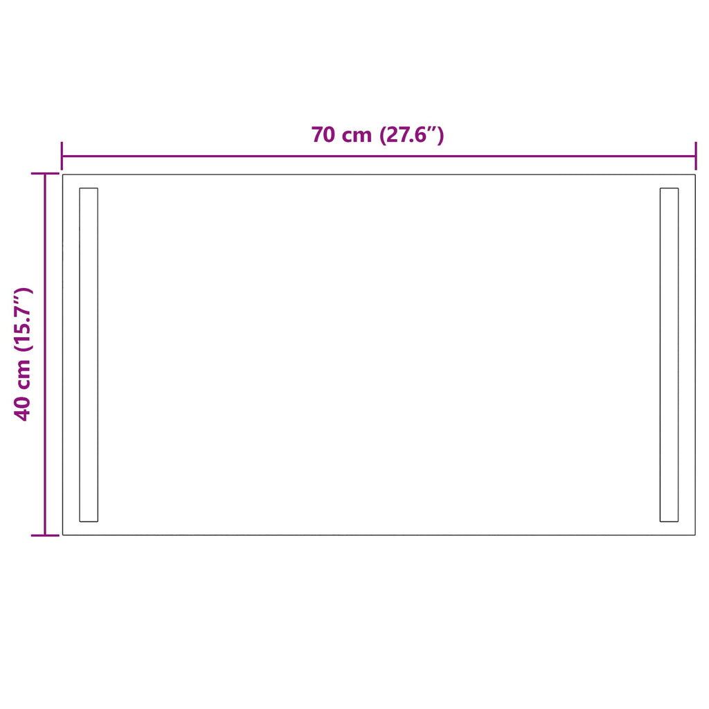 vidaXL Lustro łazienkowe LED przezroczysty 70 x 40 cm szkło hartowane