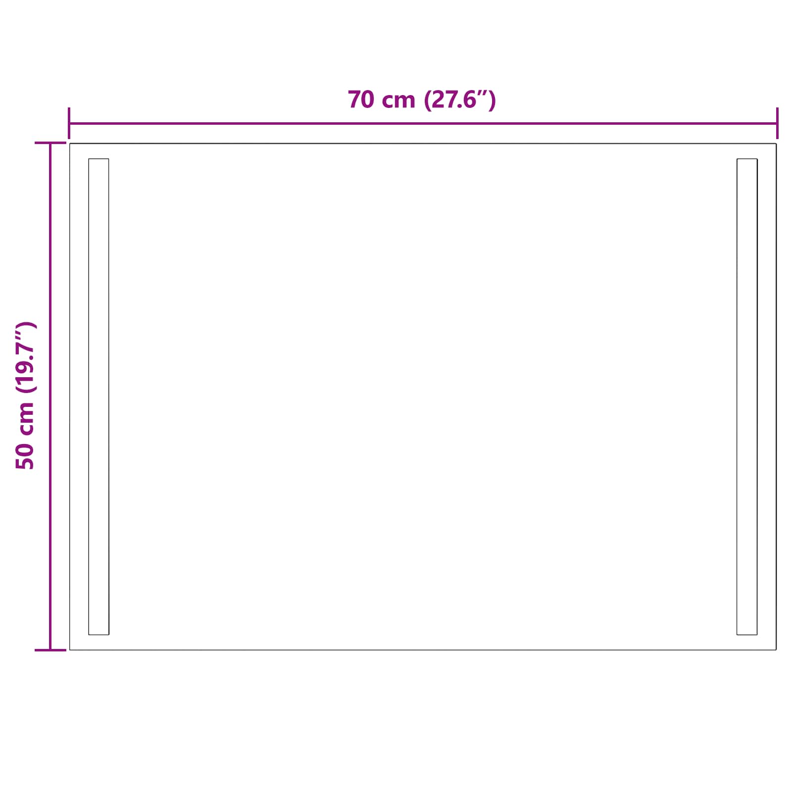 vidaXL Lustro łazienkowe LED przezroczysty 70 x 50 cm szkło hartowane