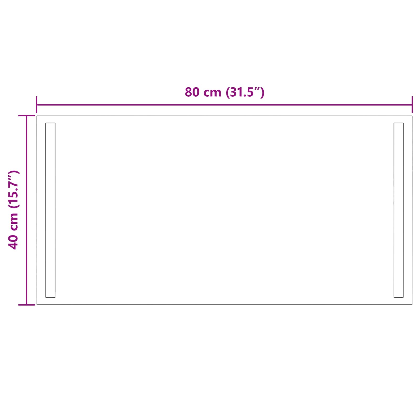 vidaXL Lustro łazienkowe LED przezroczysty 80 x 40 cm szkło hartowane