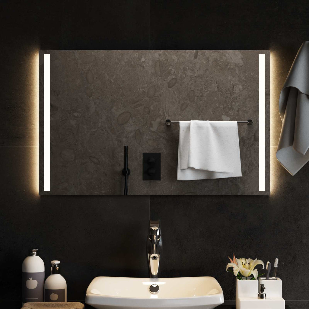 vidaXL Lustro łazienkowe LED przezroczysty 80 x 50 cm szkło hartowane