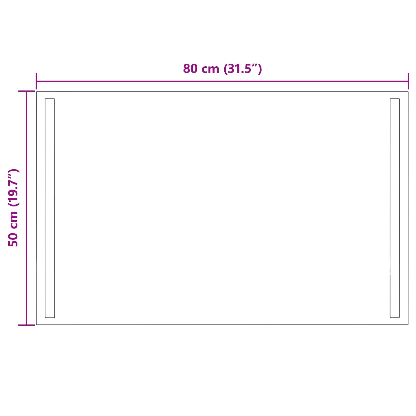 vidaXL Lustro łazienkowe LED przezroczysty 80 x 50 cm szkło hartowane