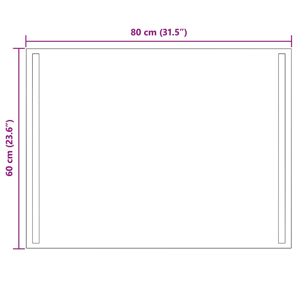 vidaXL Lustro łazienkowe LED przezroczysty 80 x 60 cm szkło hartowane