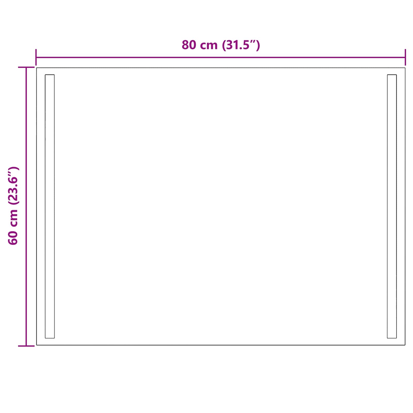 vidaXL Lustro łazienkowe LED przezroczysty 80 x 60 cm szkło hartowane