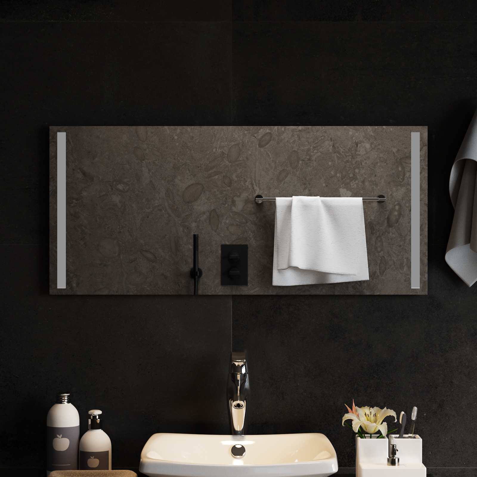 vidaXL Lustro łazienkowe LED przezroczysty 90 x 40 cm szkło hartowane