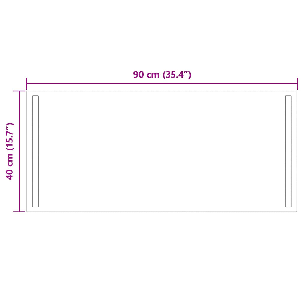 vidaXL Lustro łazienkowe LED przezroczysty 90 x 40 cm szkło hartowane