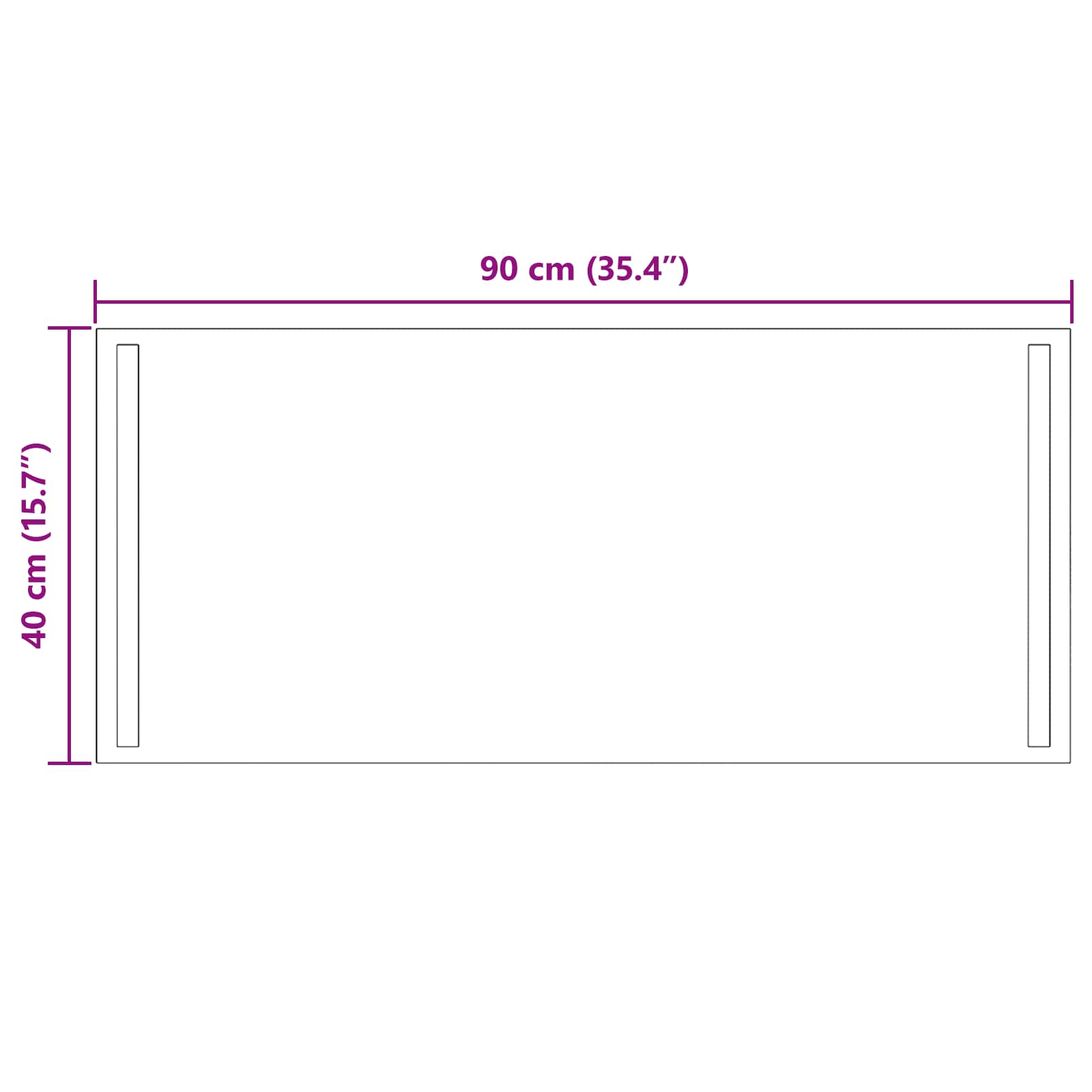 vidaXL Lustro łazienkowe LED przezroczysty 90 x 40 cm szkło hartowane