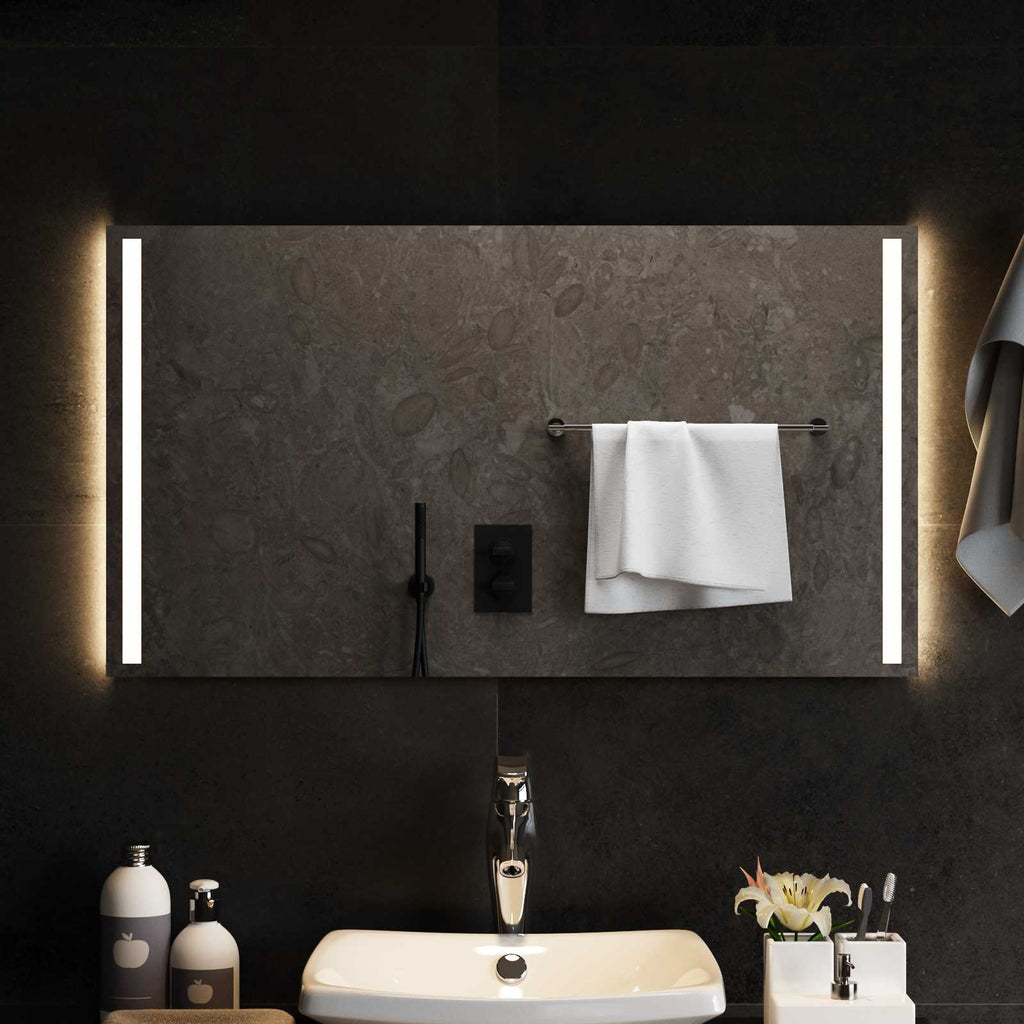 vidaXL Lustro łazienkowe LED przezroczysty 90 x 50 cm szkło hartowane