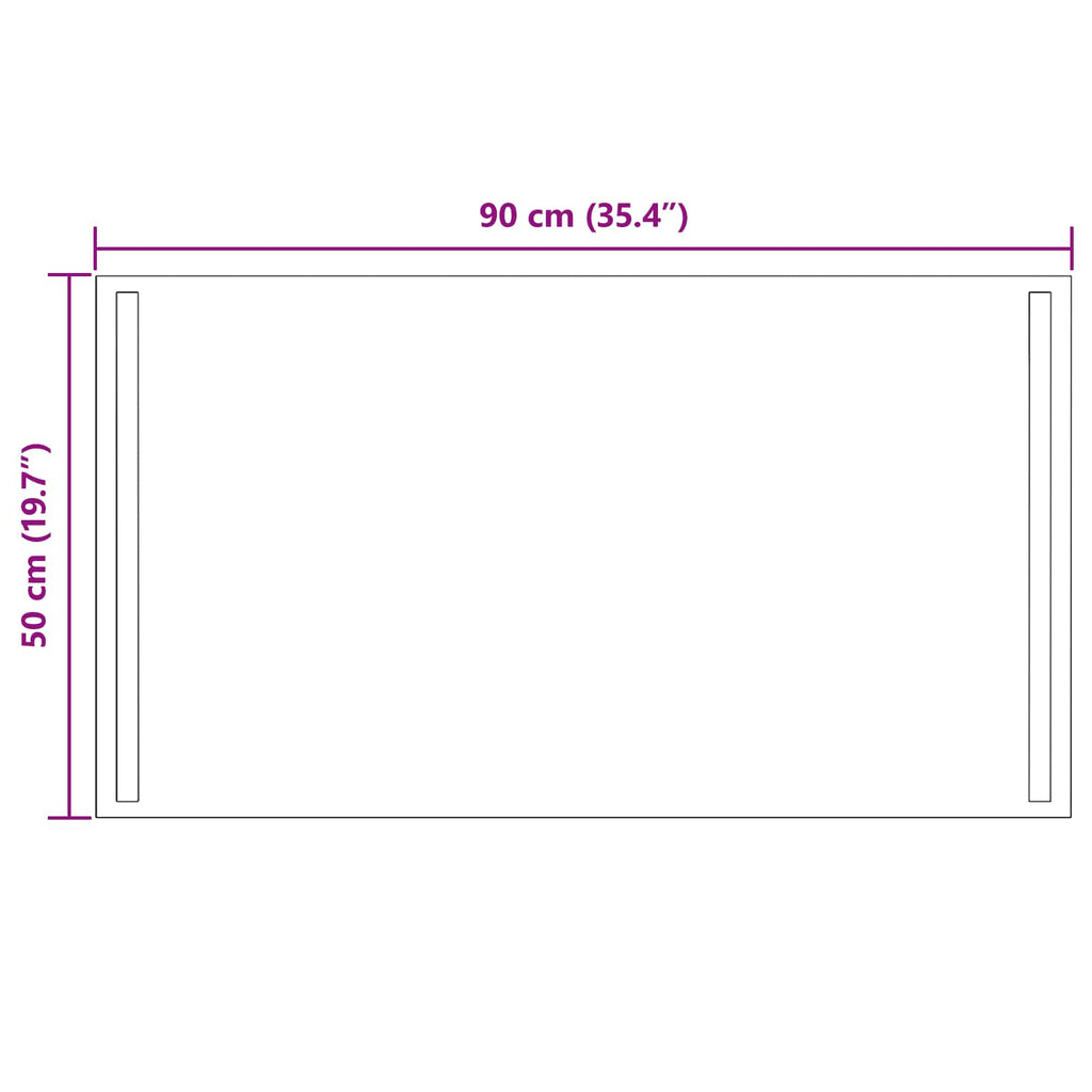vidaXL Lustro łazienkowe LED przezroczysty 90 x 50 cm szkło hartowane