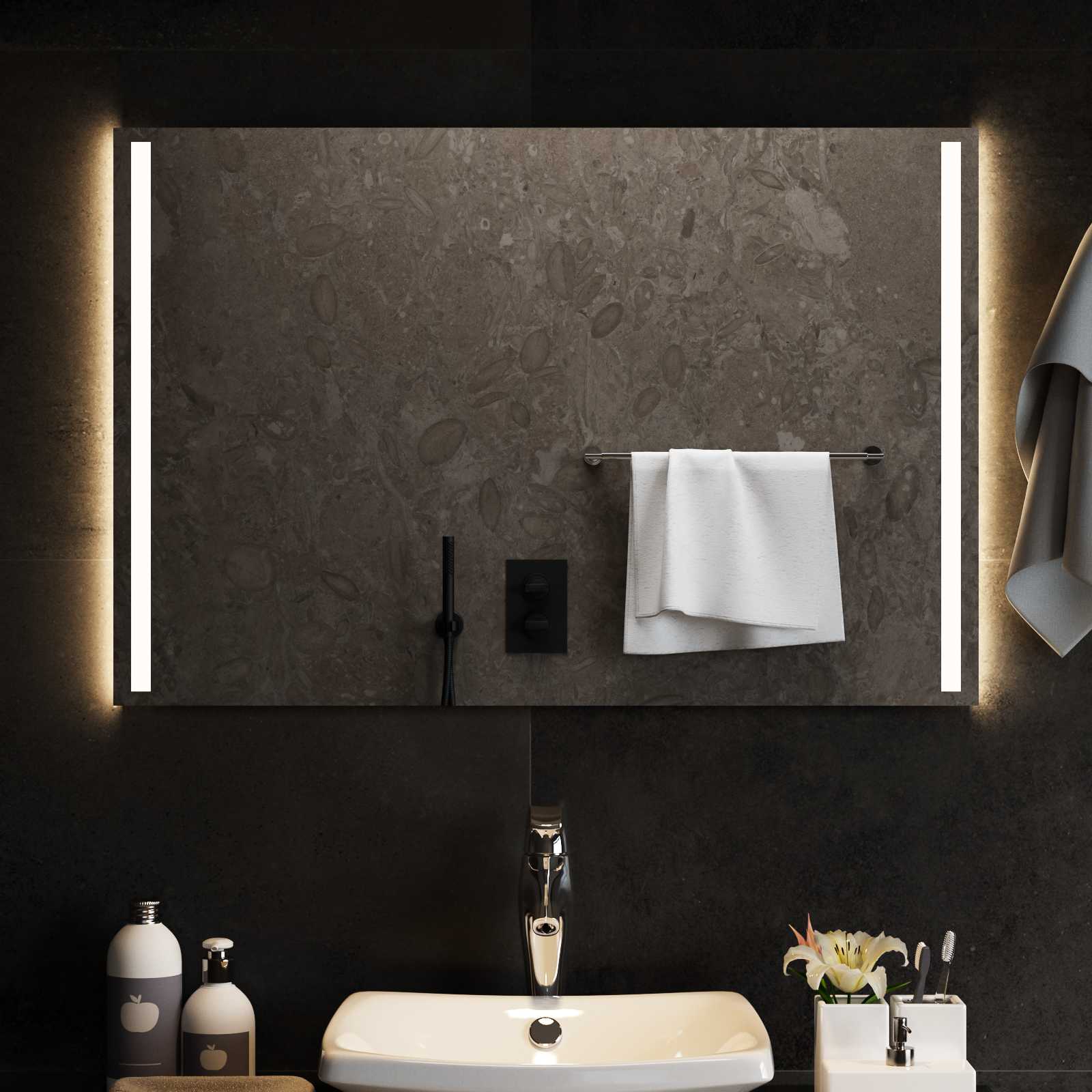 vidaXL Lustro łazienkowe LED przezroczysty 90 x 60 cm szkło hartowane