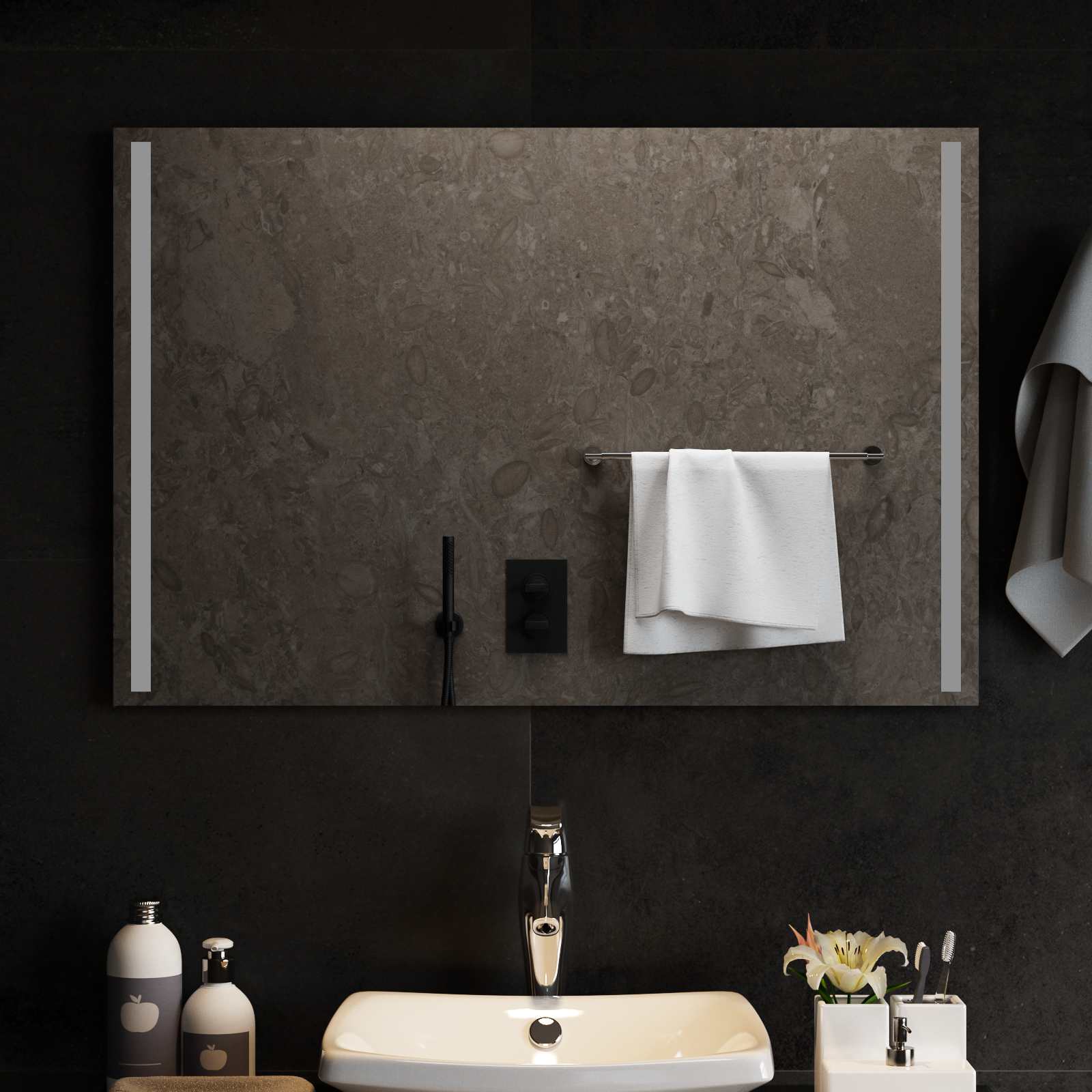vidaXL Lustro łazienkowe LED przezroczysty 90 x 60 cm szkło hartowane